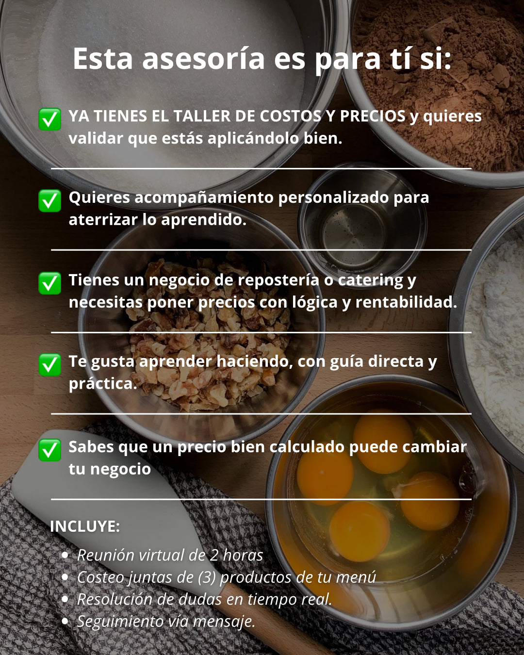 Asesoría de costos 1:1 - Ya tienes el Taller, ahora costea con acompañamiento