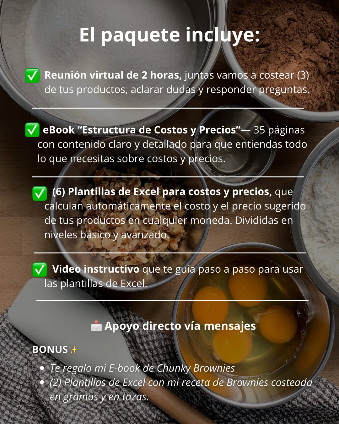 Paquete: Asesoría de costos 1:1 + Taller de Costos y Precios