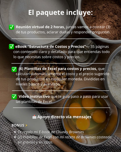 Paquete: Asesoría de costos 1:1 + Taller de Costos y Precios
