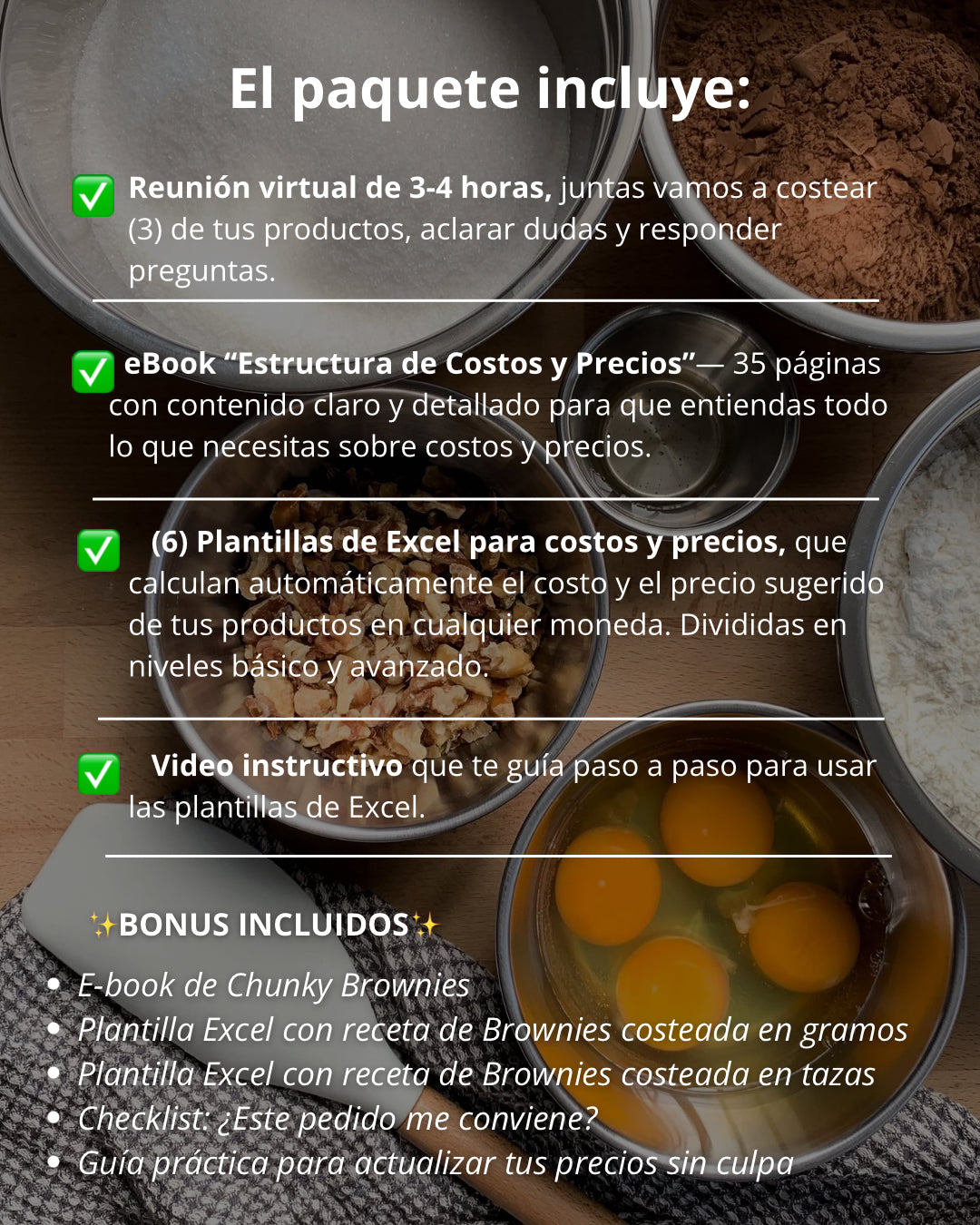 Paquete: Asesoría de costos 1:1 + Taller de Costos y Precios